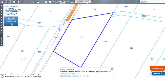 Działka budowlana z WZ Ruszków II