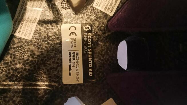 Kask Scott Spunto kid 46-52cm fiolet lampka baterie st.bdb