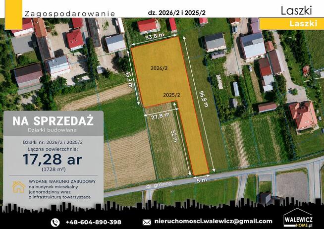 Sprzedam działki budowlane w Laszkach/ 18 km od Jarosławia