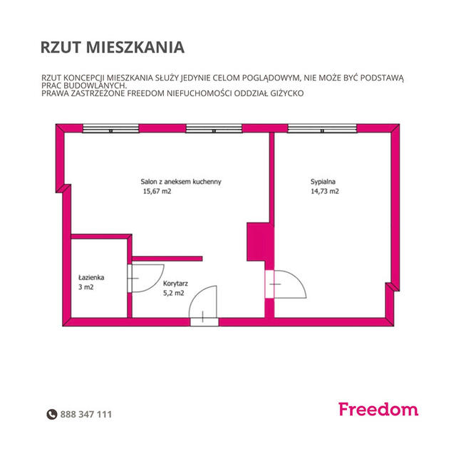 Mieszkanie 36,6 m² w Giżycku