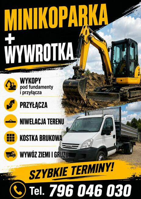 Usługi minikoparką I wywrotką