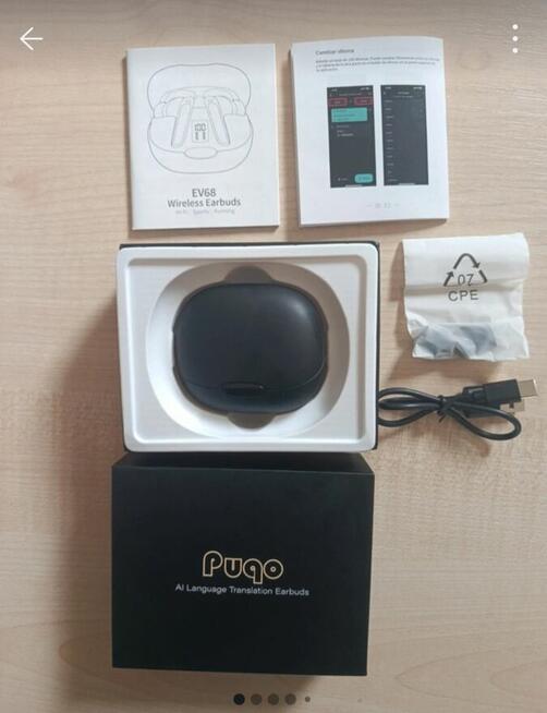 Nowe słuchawki bezprzewodowe Tłumacz AI Puqo EV68 Bluetooth