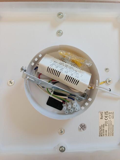 Nowy plafon led Comely 30W czarno biała lampa sufitowa kwadr
