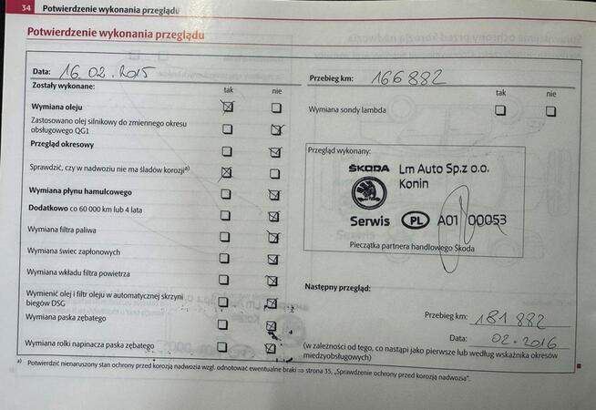 Škoda Octavia Pisemna Gwarancja 12 miesięcy