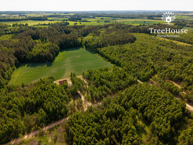Mazury 3588m2 z pozwoleniem, las jezioro siedlisko