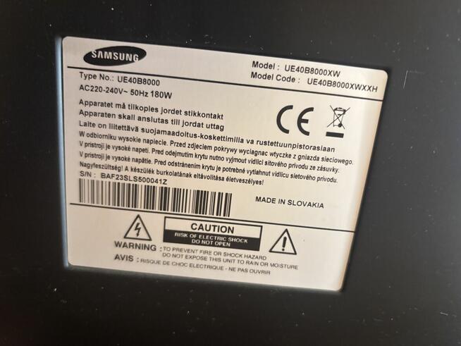 Telewizor Samsung model: UE40B8000XW
