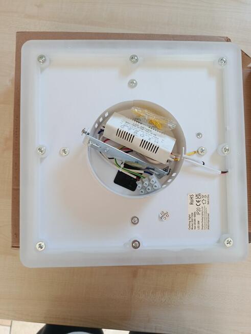 Nowy plafon led Comely 30W czarno biała lampa sufitowa kwadr