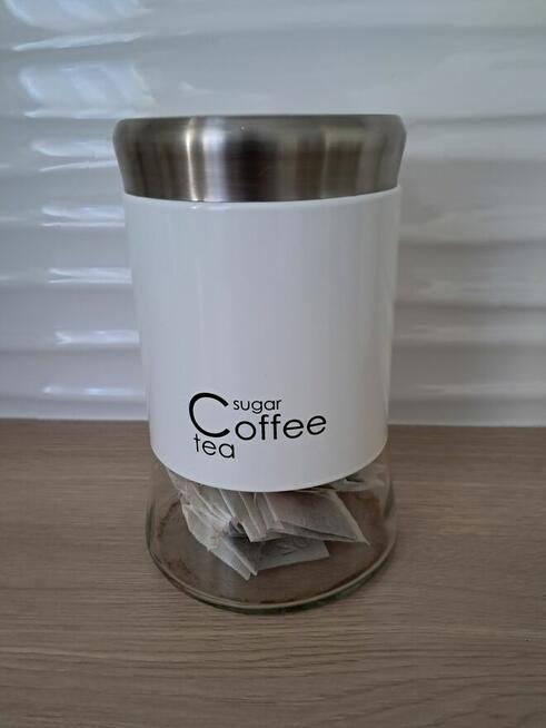 Pojemnik szklany biały z pokrywką, 1000 ml, sprzedam