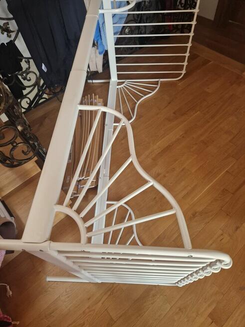 Łóżko MINNEN IKEA białe metalowe +materac +baldachim Nowe
