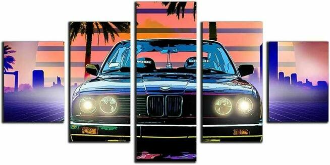 Duży Obraz na ścianę ścienny Samochód Auto BMW BMV kolorowy