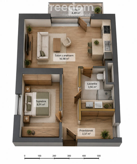 Piotra 4 Gdynia – nowoczesne mieszkanie 38,97 m²