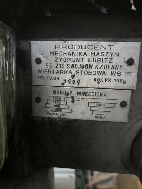 Wiertarka stołowa WS 15 i inne