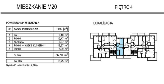 Nowe >3 pokoje > 56,30 m2 > Al. Solidarności