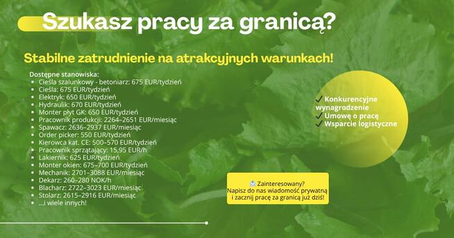 praca za granicą, wysokie zarobki