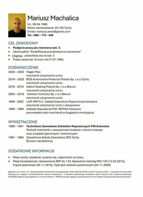 Kierowca kat c wywrotka lub inna