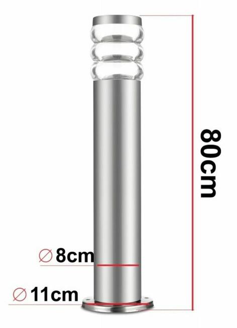 Lampa ogrodowa stojąca Ozdobny słupek E27 wys 80cm IP44 INOX