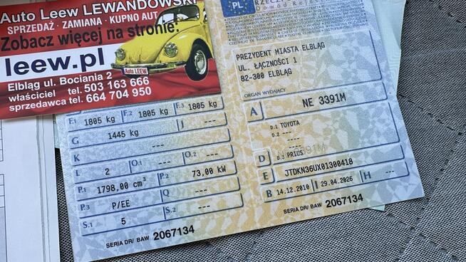 Toyota Prius 1.8 Hybryda Automat Navi Kamera Cofania Tempomat