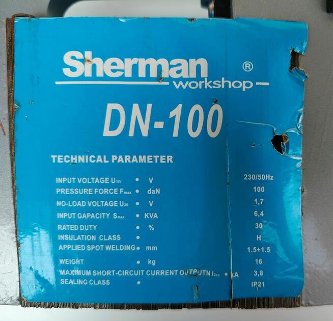 Zgrzewarka punktowa Sherman DN-100 | Stan bdb, leżak magazyn