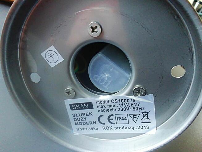 Lampa ogrodowa stojąca Ozdobny słupek E27 wys 80cm IP44 INOX