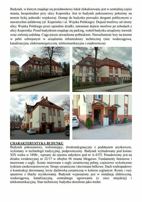Syndyk sprzeda lokal Mragowo ul. Kopernika 2A/22