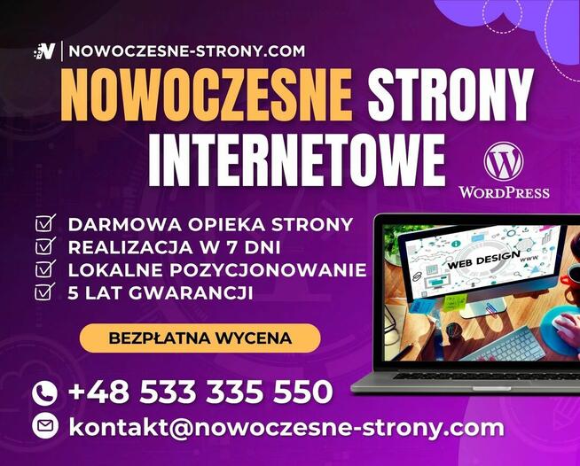 Nowoczesne Strony Internetowe | Strona WordPress | Opieka