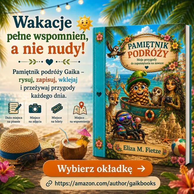 Wakacyjny Pamiętnik Podróży dla Dzieci | Gaik | Idealny na W