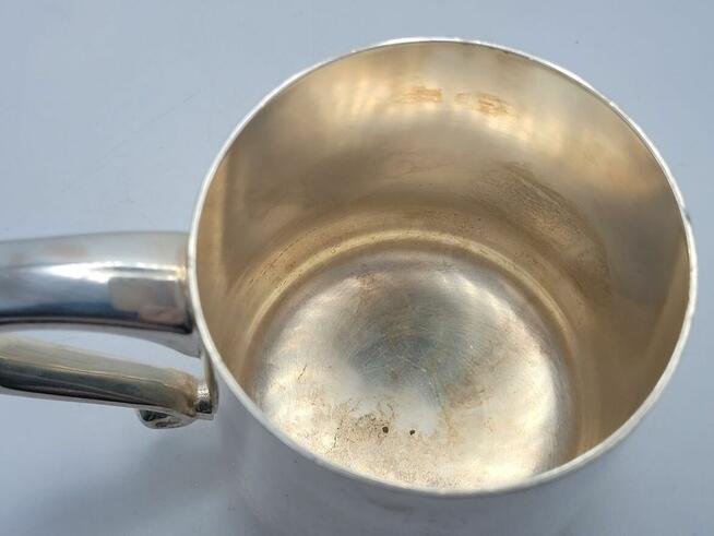 Elegancki antyczny srebrowany kufel / tankard