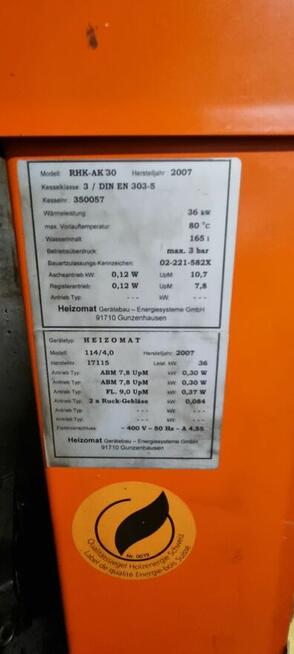 Piec Heizomat RHK-AK 30 trociny zrębka pellet 36 kW