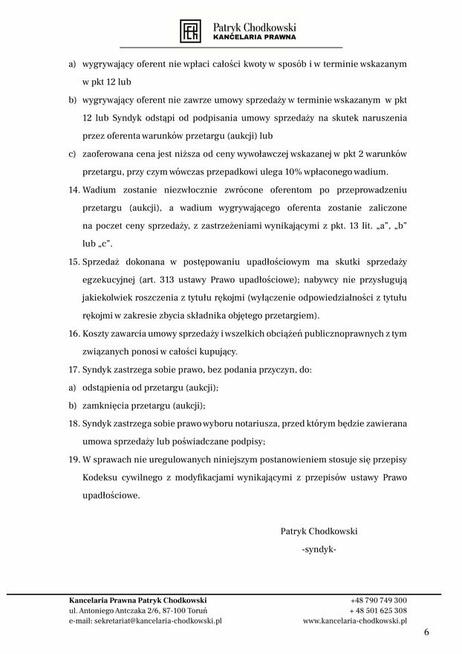 Syndyk sprzeda udziały w spółce SS67