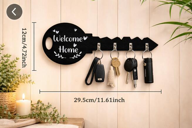 Wieszak na klucze „Welcome Home”, organizer na ścianę