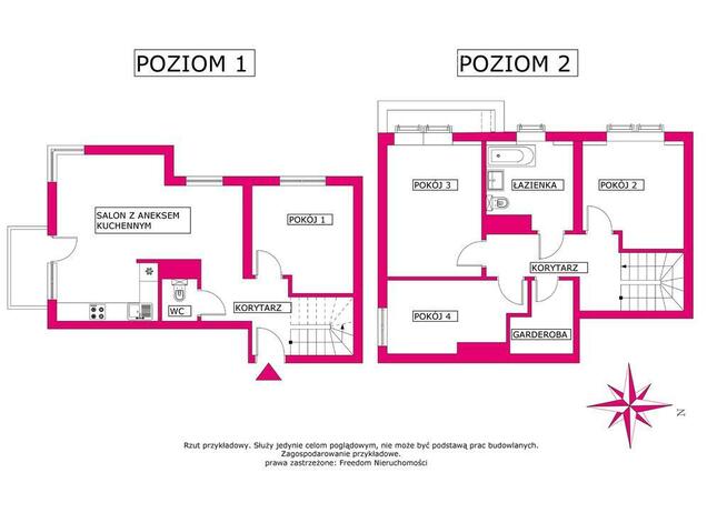 5 pokoi dwupoziomowe komórka balkon