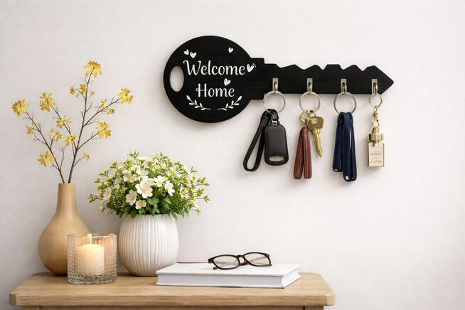 Wieszak na klucze „Welcome Home”, organizer na ścianę