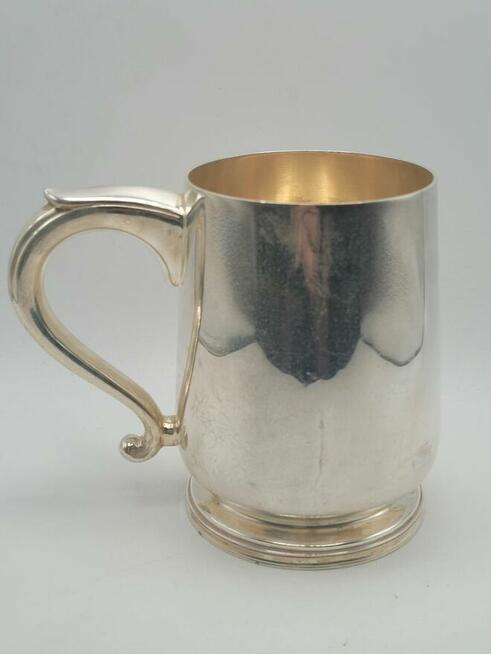 Elegancki antyczny srebrowany kufel / tankard