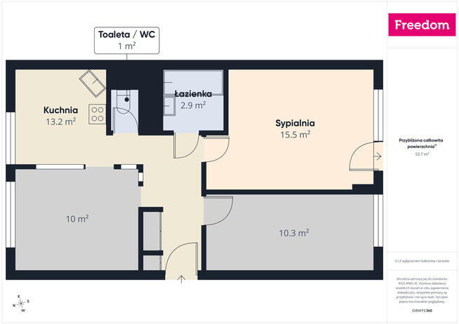 Ciche Osiedle, 55 m², Twój Pomysł na Wnętrze