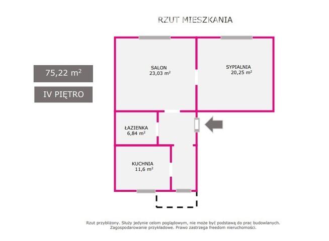 Przestronne bezczynszowe ul.Bracka Pogoń, 2 pokoje