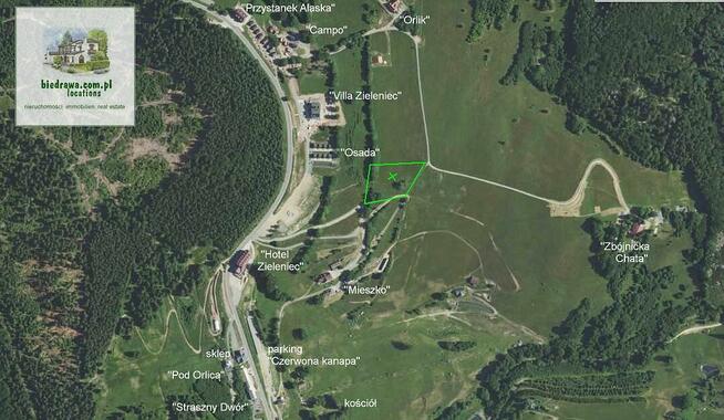 Zieleniec -teren 0,6 ha z pozw. na bud. pensjonatu z basenem