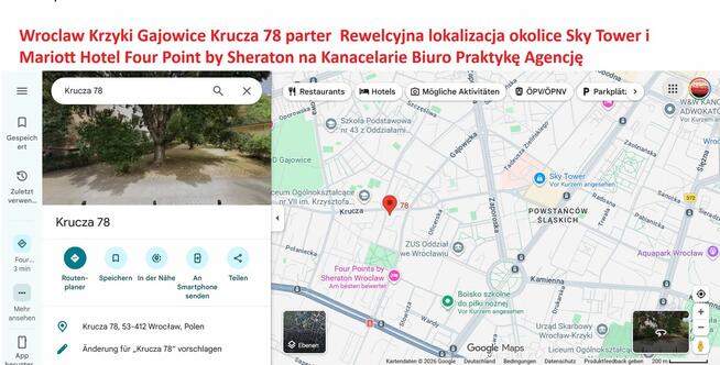 Skay Tower okolica Rewelacja mieszkanie 3 pokoje Krzyki