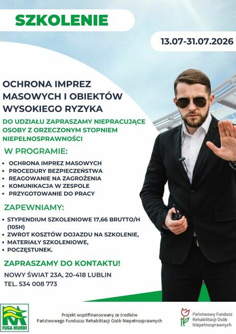 Szkolenie ze stypendium dla OzN - ochrona (M/K)
