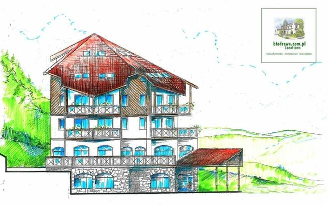 Zieleniec -teren 0,6 ha z pozw. na bud. pensjonatu z basenem