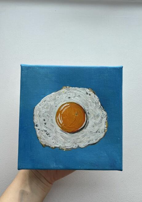 Jajko Sadzone Obraz olejny na płótnie, 15 × 15 cm.