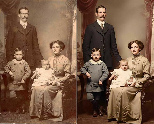 Renowacja i naprawa starych zdjęć - koloryzacja i fotomontaż