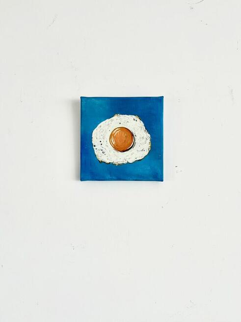 Jajko Sadzone Obraz olejny na płótnie, 15 × 15 cm.