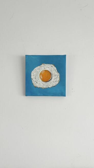 Jajko Sadzone Obraz olejny na płótnie, 15 × 15 cm.