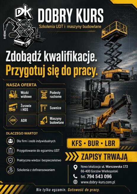 Kurs obsługi żurawi HDS 28.07.2026