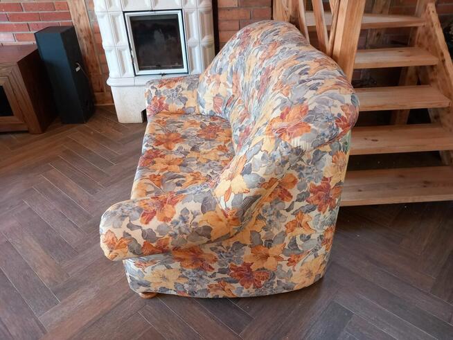sofa, fotel oraz łóżko rattanowe 2-osobowe z nakaslikami