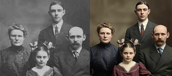 Renowacja i naprawa starych zdjęć - koloryzacja i fotomontaż