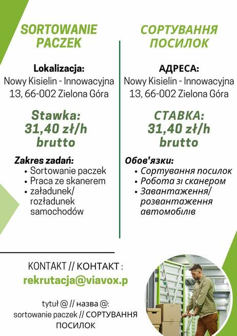 Praca na sortowni paczek