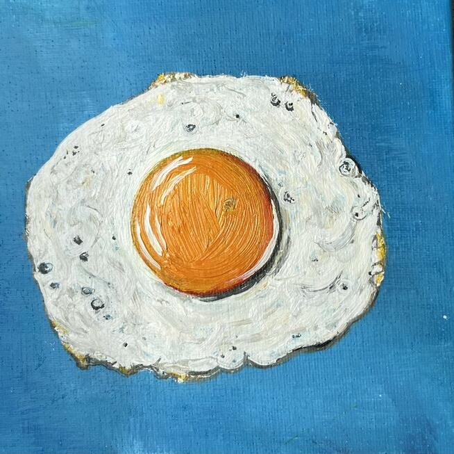 Jajko Sadzone Obraz olejny na płótnie, 15 × 15 cm.