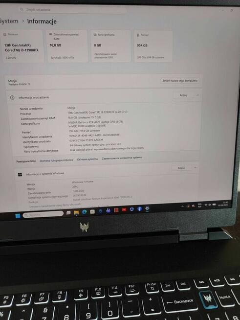 Acer Predator Neo 16 i9 RTX 4070