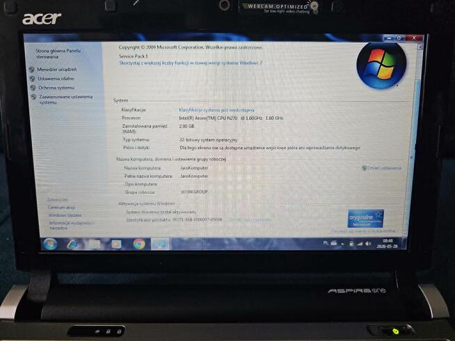 Acer Aspire One KAV60 10,1 | Atom N450 | 500GB | Win 7 Pro